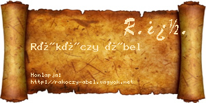 Rákóczy Ábel névjegykártya