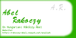 abel rakoczy business card